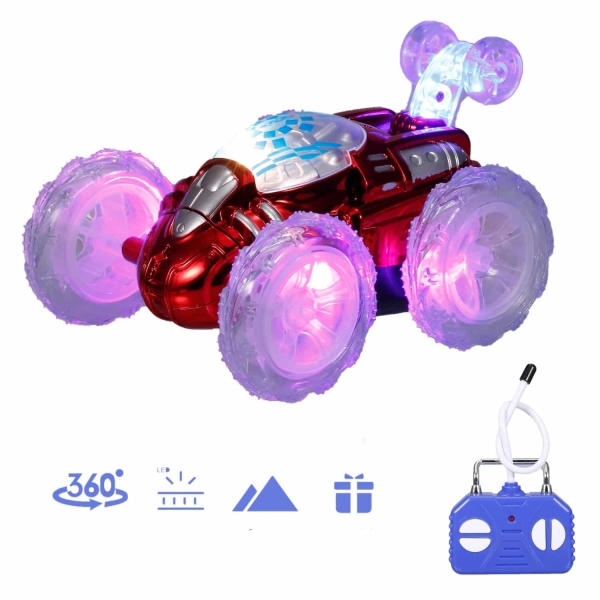Ferngesteuertes LED-Auto für Mädchen, Farbe lila und bordeauxrot.