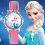 Rosa Schneekönigin Elsa Uhr für modische Mädchen