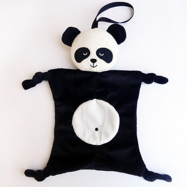 Kuscheltier im Panda-Stil für Mädchen schwarz und weiß