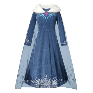 Disney Schneekönigin Kleid für Mädchen mit weißem Hintergrund