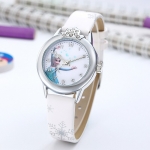 Weiße Elsa Snow Queen Uhr für modische Mädchen