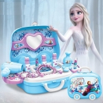 Elsa und Anna Kosmetikbox für Mädchen in den Farben blau und rosa.
