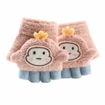 Gestrickter Winterhandschuh für Mädchen, braun und blau. Gute Qualität und sehr bequem