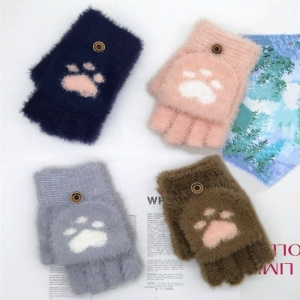 Handschuhe mit Katzenmotiv für Mädchen in verschiedenen Farben