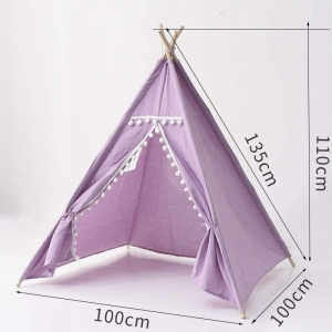 Indianer-Tipi-Zelt in Lila für Kinder auf weißem Hintergrund