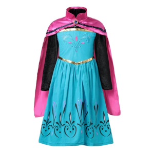 Kleid für Mädchen Elsa die Schneekönigin mit einem Umhang