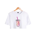 Leichtes Crop-Top T-Shirt für Mädchen mit einem aufgedruckten Glasbild