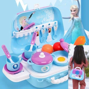Schneekönigin Küchenutensilien-Set für Mädchen in einer blauen Box