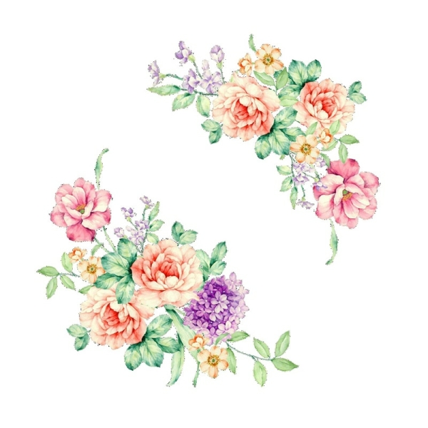 Wandsticker Pfingstrosenblüten für Mädchen mit weißem Hintergrund