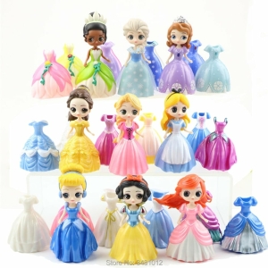 Prinzessin Figurine mit austauschbaren Kleidern für Mädchen mehrfarbig
