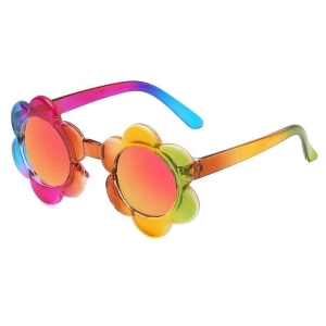 Modische Sonnenbrille mit Regenbogenblumen für Mädchen