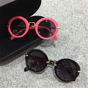 Sonnenbrillen mit rundem Rahmen für kleine Mädchen in Rosa und Schwarz