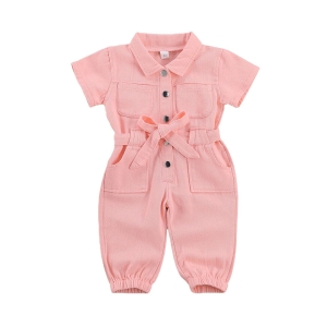 Denim-Overall für Mädchen in trendigem Rosa