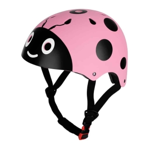 Fahrradhelm mit Marienkäfermotiv für Mädchen in rosa, schwarz und weiß
