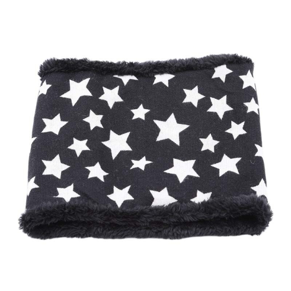 Modischer Winterschal mit Sternenaufdruck für Mädchen in Schwarz und Weiß