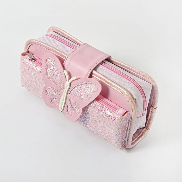 Etui mit Schmetterlingsmotiv für Mädchen in Rosa