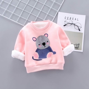 Modischer Pullover mit Panda-Muster für kleine Mädchen in Rosa