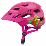 Fahrradhelm mit Blumendruck für Mädchen in modischem Rosa