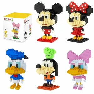 Baubare Figur von Mickey Minnie Donald Daisy und Pluto für Mädchen mit einer Box