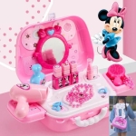 Minnie Make-up Koffer für Mädchen komplett, rosa Farben mit einem kleinen Spiegel