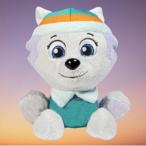Pat'Patrouille Everest Cartoon-Plüschtier für Mädchen mit violettem und orangem Hintergrund