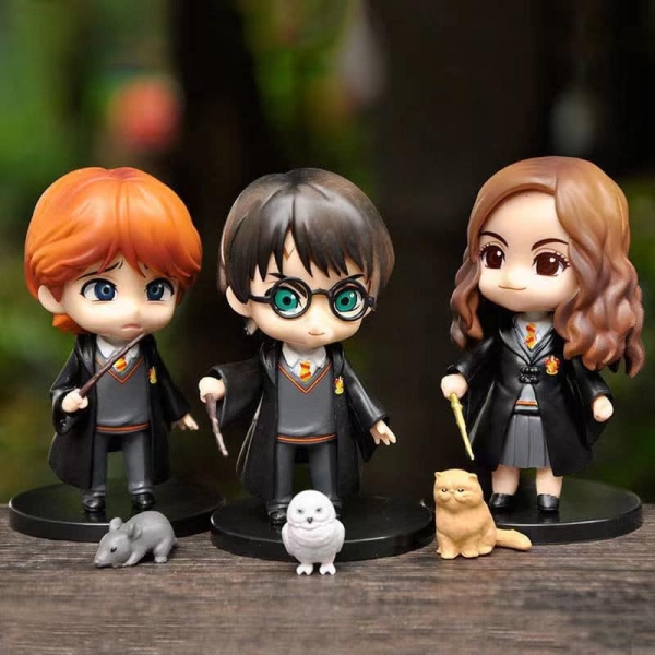 3er-Set Harry Potter-Figuren für Mädchen mit einer Katze, einer Ratte und einer Figur