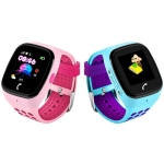 Verbundene Uhr mit SIM-Karte und Touchscreen für Mädchen, zwei Farben erhältlich.