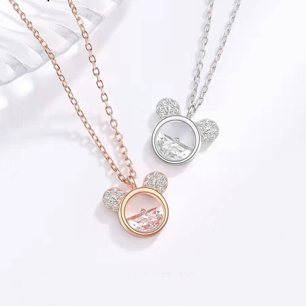 Mickey-Mouse-Halskette mit Kristallen einfach für Mädchen mehrere Modelle