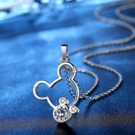 Halskette mit kleinem Mickey-Mouse-Anhänger für Mädchen versilbert
