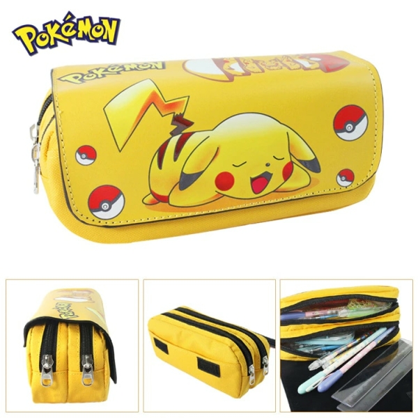 Pokémon Federmäppchen mit zwei Fächern, gelb. Gute Qualität und sehr modisch