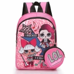 LOL Surprise Rucksack für kleine Mädchen mit modischem Federmäppchen