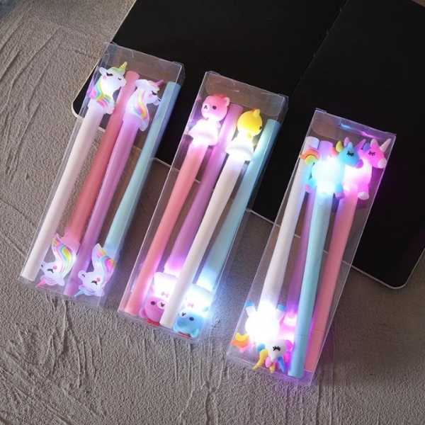 4er-Set Leuchtkugelschreiber in 4 Farben für Mädchen