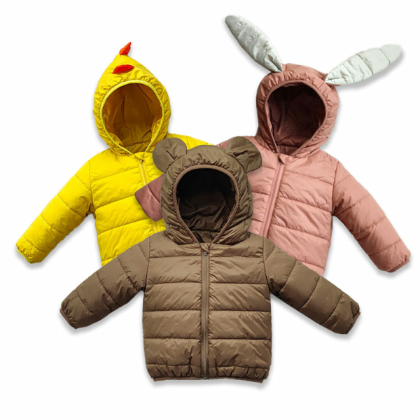 Warme Daunenjacke mit Kapuze mit Tiermotiven für Mädchen mehrere Farben