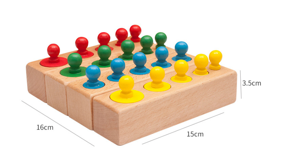 Montessori-Spiele aus Holz 5 Löcher mit 4 Reihen zum Lernen von Formen