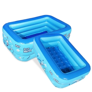 Aufblasbarer Pool für Kinder, rechteckig, Farbe Blau
