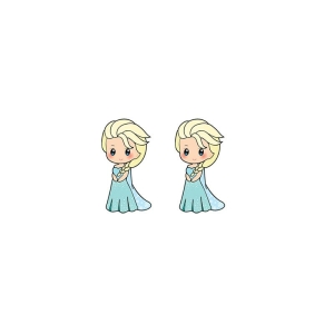 Ohrringe auf weißem Hintergrund, die Prinzessin Elsa darstellen
