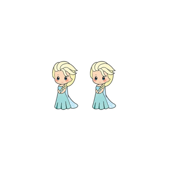 Ohrringe auf weißem Hintergrund, die Prinzessin Elsa darstellen