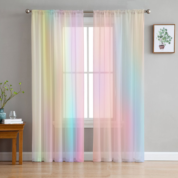 Transparente Regenbogen Schlafzimmer Vorhang für Mädchen mit einem Hintergrund ein Zimmer