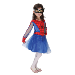 Spiderman-Kostüm für Mädchen mit weißem Hintergrund