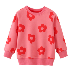 Lässiger Pullover mit Blumenmuster in rosa