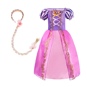 Rapunzel-Kostüm für Mädchen, lila und rosa. Gute Qualität und sehr modisch.