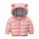 Rosa Kapuzenjacke für Baby-Mädchen mit Elefantenmuster